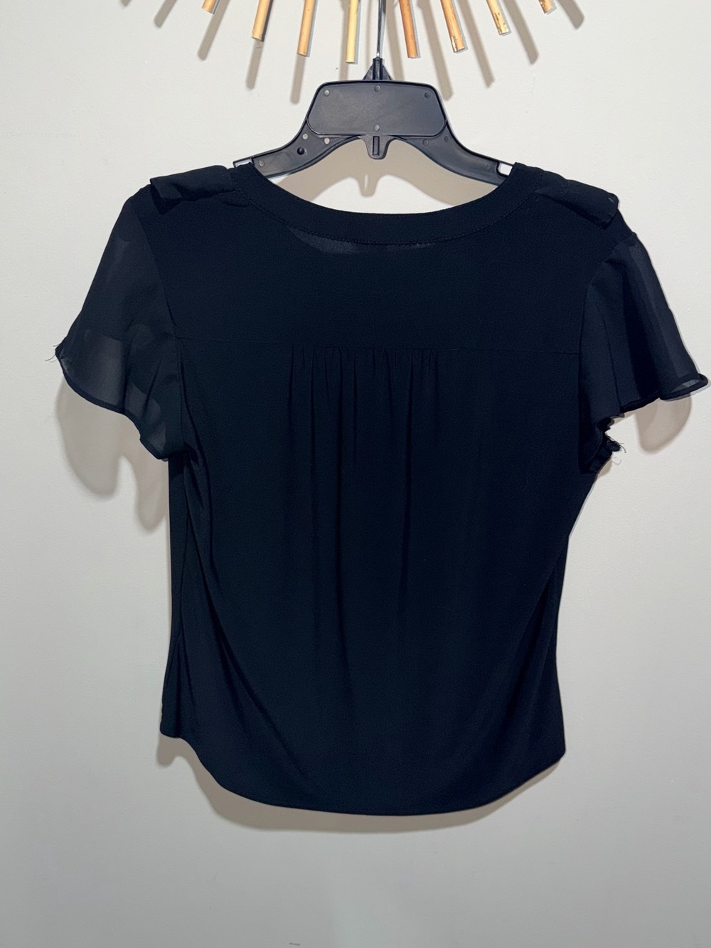 PerSeption Concept Black Ruffle-Front Button Blouse - Picture 2 of 3